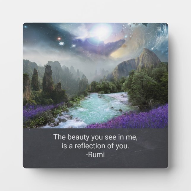 Inspiration Quotation on Beauty from Rumi Plaque (Front)