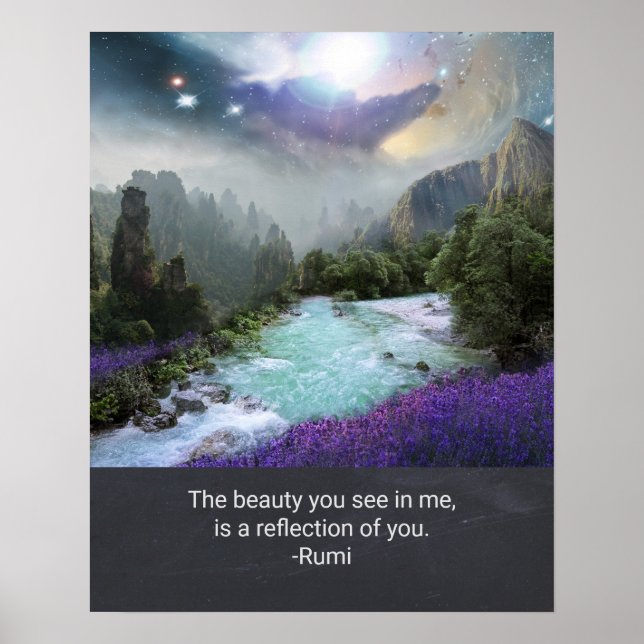 Inspiration Quotation on Beauty from Rumi Poster (Front)
