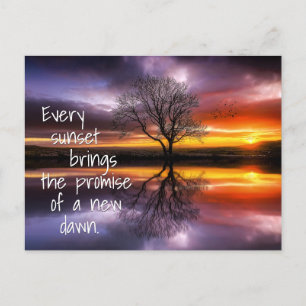 Inspiration Quote New Dawn Sunset Postcard
