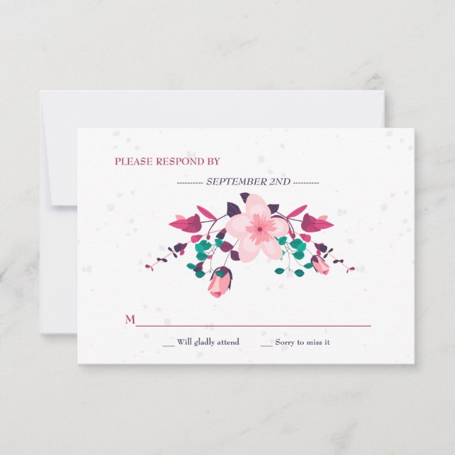 Inspiration rose Floral RSVP (Devant)