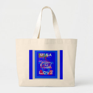 Inspiration USA We Are Stronger Together With Love Large Tote Bag