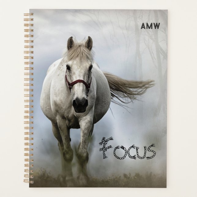 Inspiration White Horse Monogram Planner (Front)