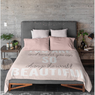 Inspiration You Are So Beautiful Positive Quote  Duvet Cover