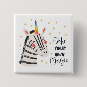 Inspiration Zebri-corn 2 Inch Square Button