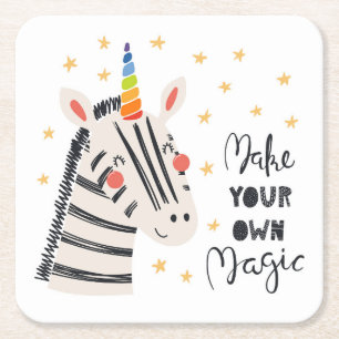 Inspiration Zebri-corn Square Paper Coaster