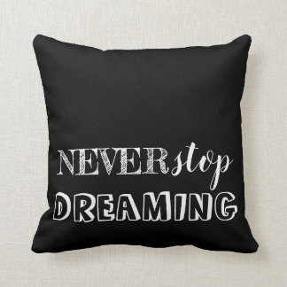 Inspirational 3 Word Quote Black White Reversible Throw Pillow