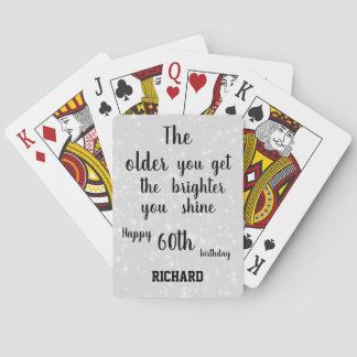 Inspirational 60th Birthday Personalised Playing Cards