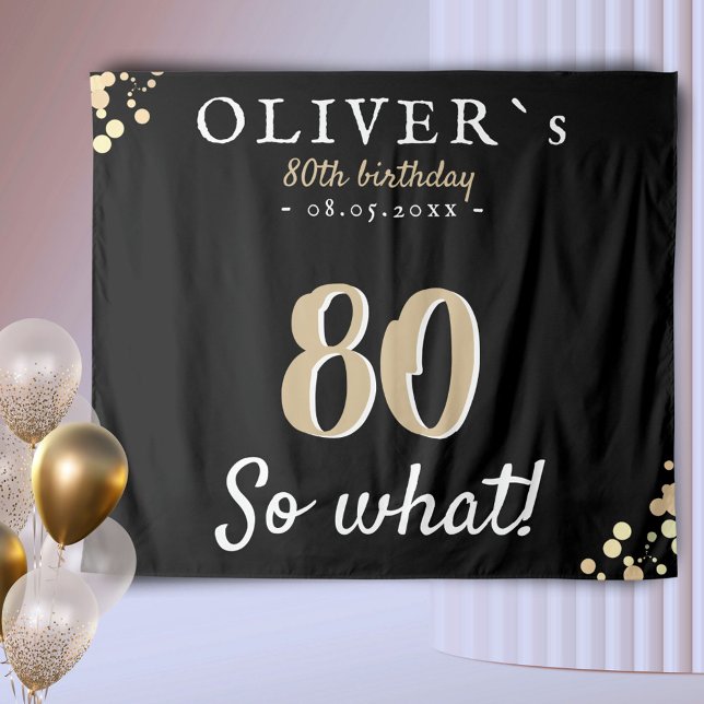 Inspirational 80th Birthday Party Backdrop Tapestry (Creator Uploaded)