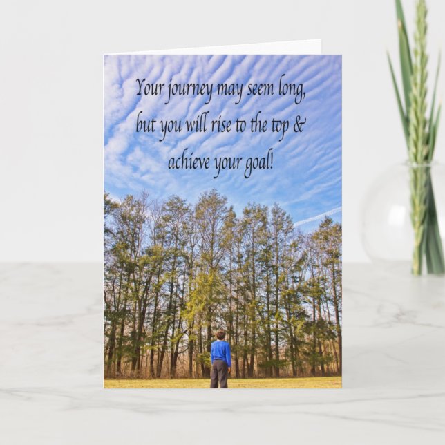Inspirational Achieve Your Goal Clouds Card (Front)