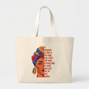  Inspirational African American Woman With Quote  Large Tote Bag