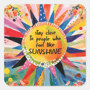 Inspirational and Colorful Friendship Square Sticker