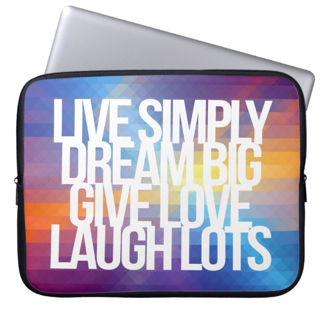 Inspirational and motivational quotes laptop sleeve (Front)