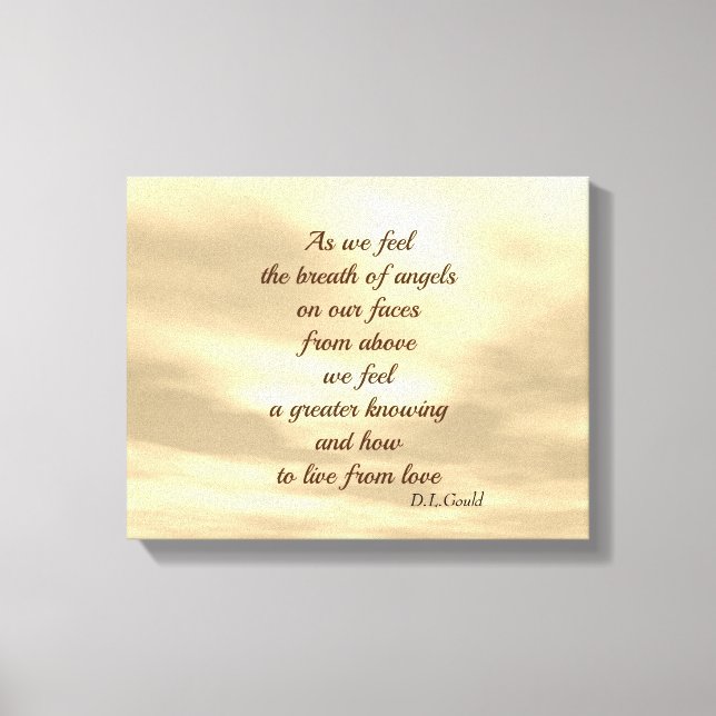 Inspirational Angel blessing poem art canvas Print (Front)