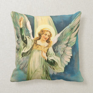 Inspirational Angel Christmas Throw Pillow