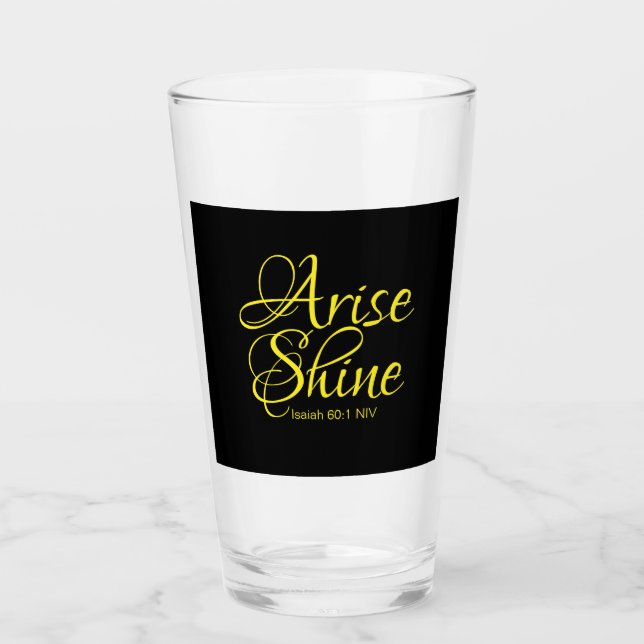 Inspirational Arise and Shine Faith Black Glass (Front)