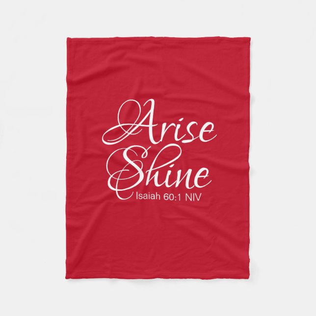 Inspirational Arise and Shine Faith Christmas Red Fleece Blanket (Front)