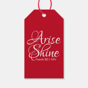 Inspirational Arise and Shine Faith Christmas Red Gift Tags