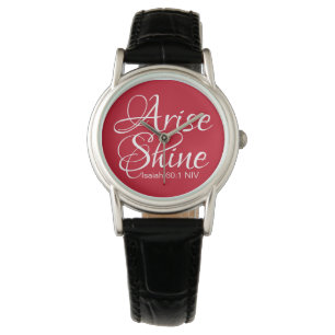 Inspirational Arise and Shine Faith Christmas Red Watch