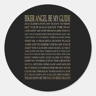 Inspirational Art - Biker Angel Classic Round Sticker