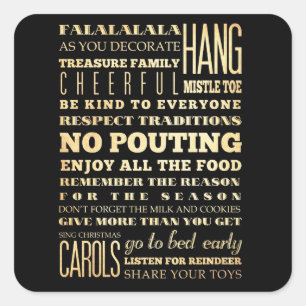 Inspirational Art - Christmas Carol Square Sticker