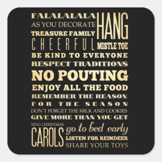 Inspirational Art - Christmas  Carol Square Sticker