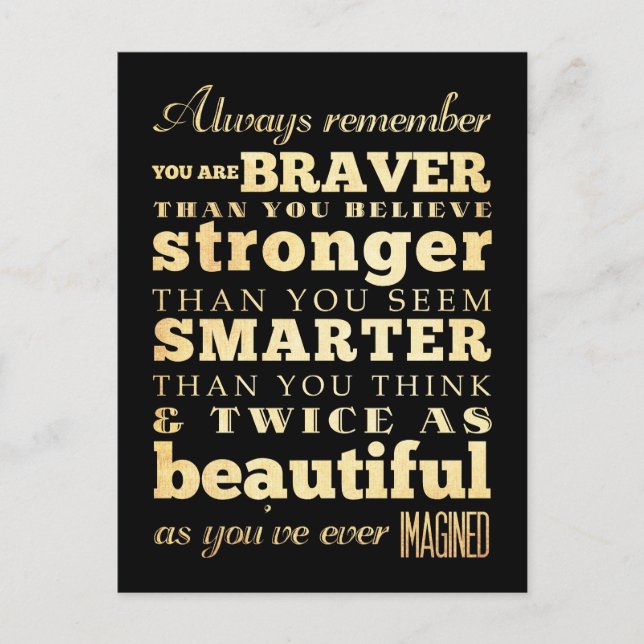 Inspirational Art -Dr Quote Postcard (Front)