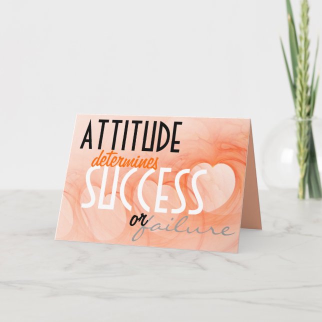 Inspirational Attitude...Success Orange Hearts Card (Front)