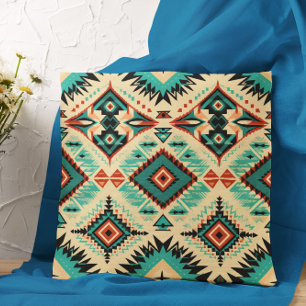Inspirational Aztec Western Seamless Patterns Throw Pillow