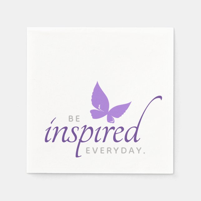 Inspirational Be Inspired Everyday Butterfly Napkin (Front)