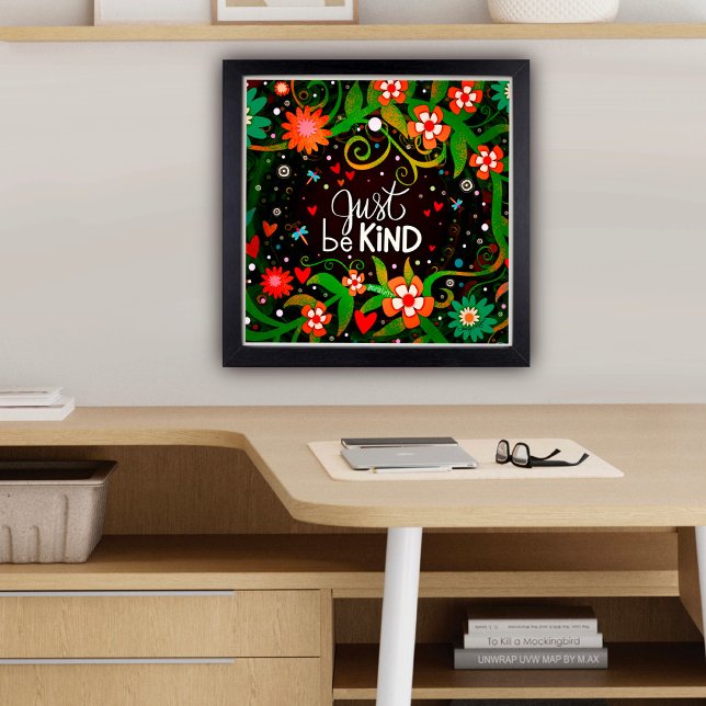 Inspirational Be Kind Quote Floral Classroom  Poster (Creator Uploaded)