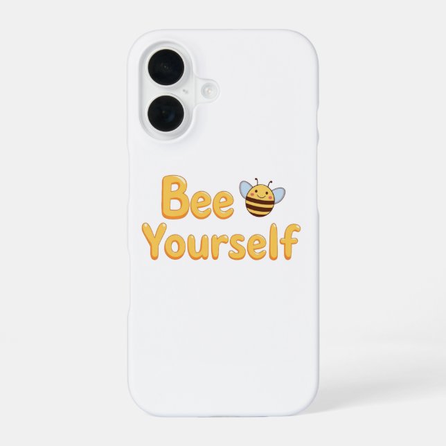 Inspirational "Be Yourself" Positive Message iPhone 16 Case (Back)