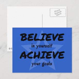 Inspirational believe in yourself typography postcard