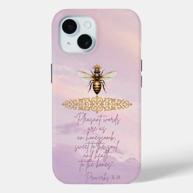 Inspirational Bible Pastel Sky Queen Bee Scripture Case-Mate iPhone Case (Back)