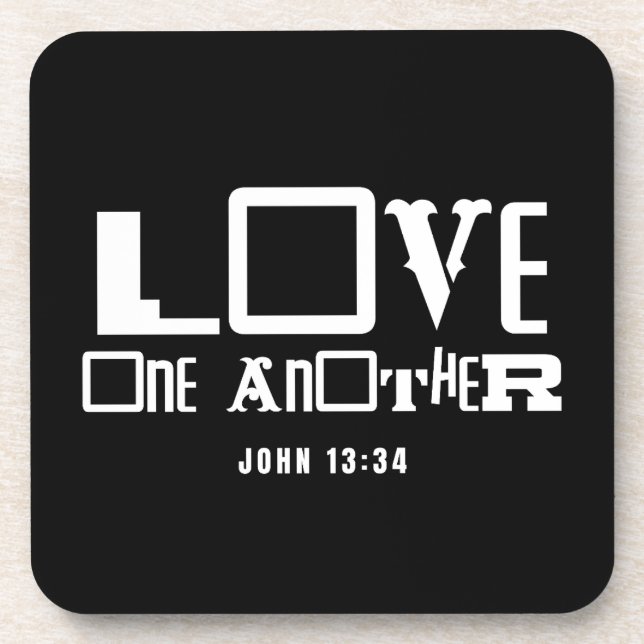 Inspirational Bible Quote Love One Another Coaster (Front)