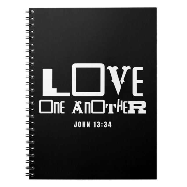 Inspirational Bible Quote Love One Another Notebook (Front)