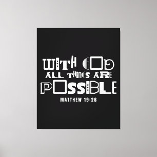 Inspirational Bible Quote With God All Things Canvas Print
