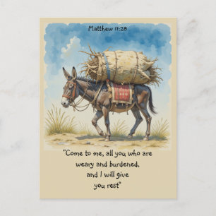 Inspirational Bible Scripture Quote Matt  Postcard