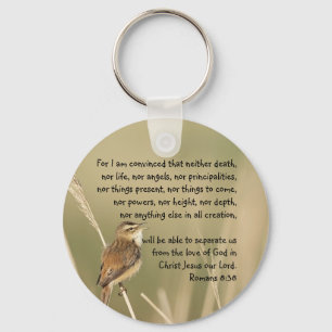 Inspirational Bible Scripture Quote Romans 8:38  Keychain