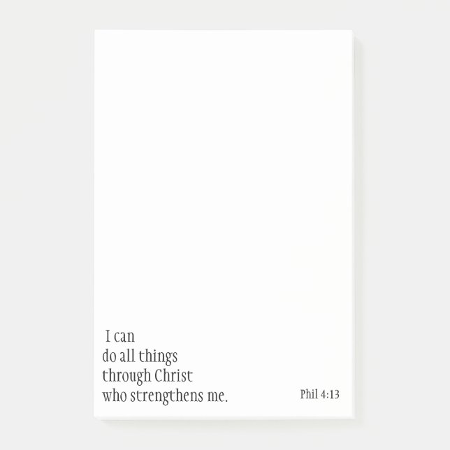 Inspirational Bible Scripture Quotes Phil 4:13 Post-it Notes (Front)
