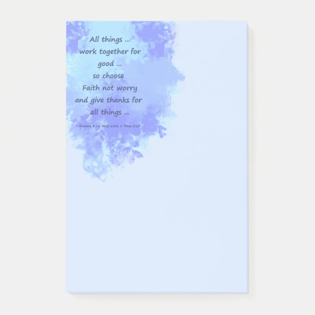 Inspirational Bible Scripture Quotes Post-it Notes (Front)