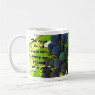 Inspirational Bible Verse Blessings Purple Grapes Coffee Mug