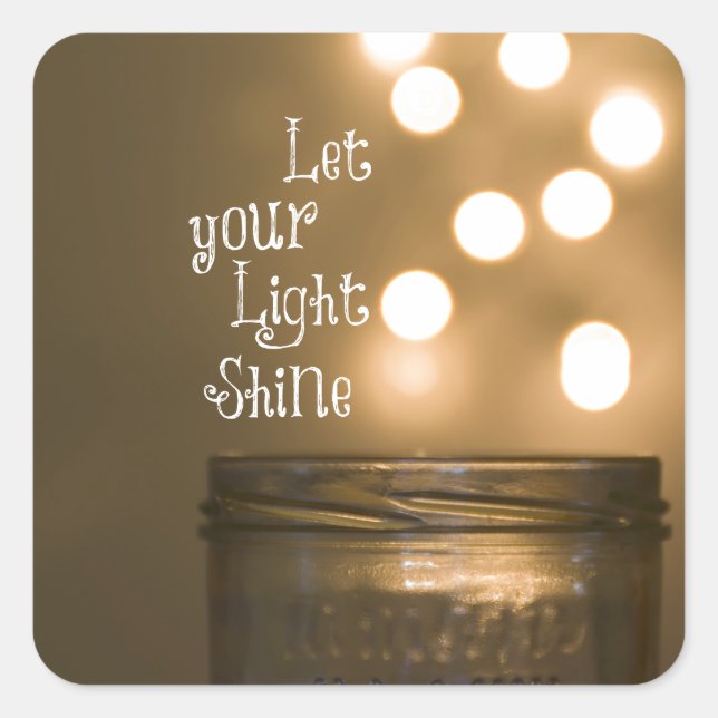 Inspirational Bible Verse Christian Quote Square Sticker (Front)