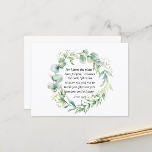 Inspirational Bible Verse Jeremiah 29:11 Postcard