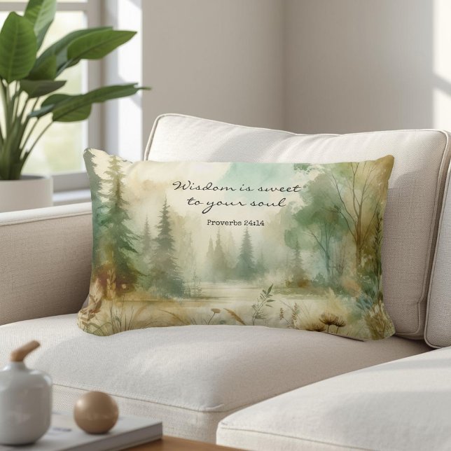 Inspirational Bible Verse Proverbs 24:14 Nature Lumbar Pillow (Creator Uploaded)