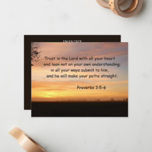Inspirational Bible Verse Proverbs 3:5-6 Church  Card