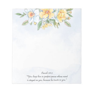 Inspirational Bible Verse Spring Watercolor Floral Notepad