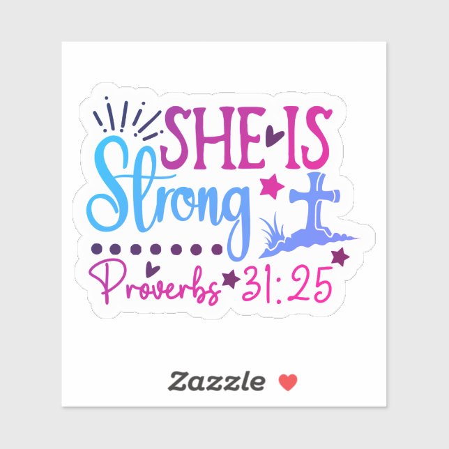 Inspirational Bible Verse Sticker for Empowerment (Sheet)