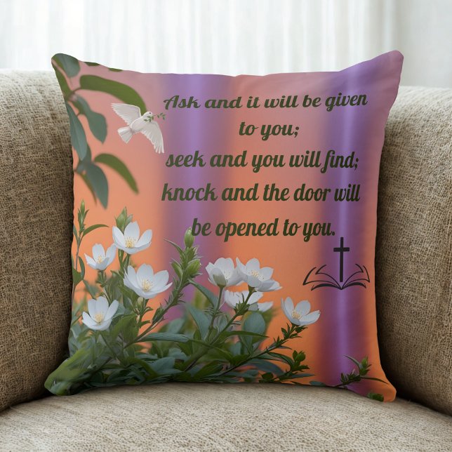 Inspirational Bible Verse Throw Pillow (Creator Uploaded)