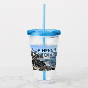 Inspirational Bible Verse Waves of the Sea Blue Acrylic Tumbler