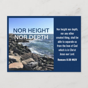 Inspirational Bible Verse Waves of the Sea Blue Postcard